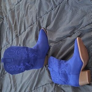 Blue Western-Style Women's Boots